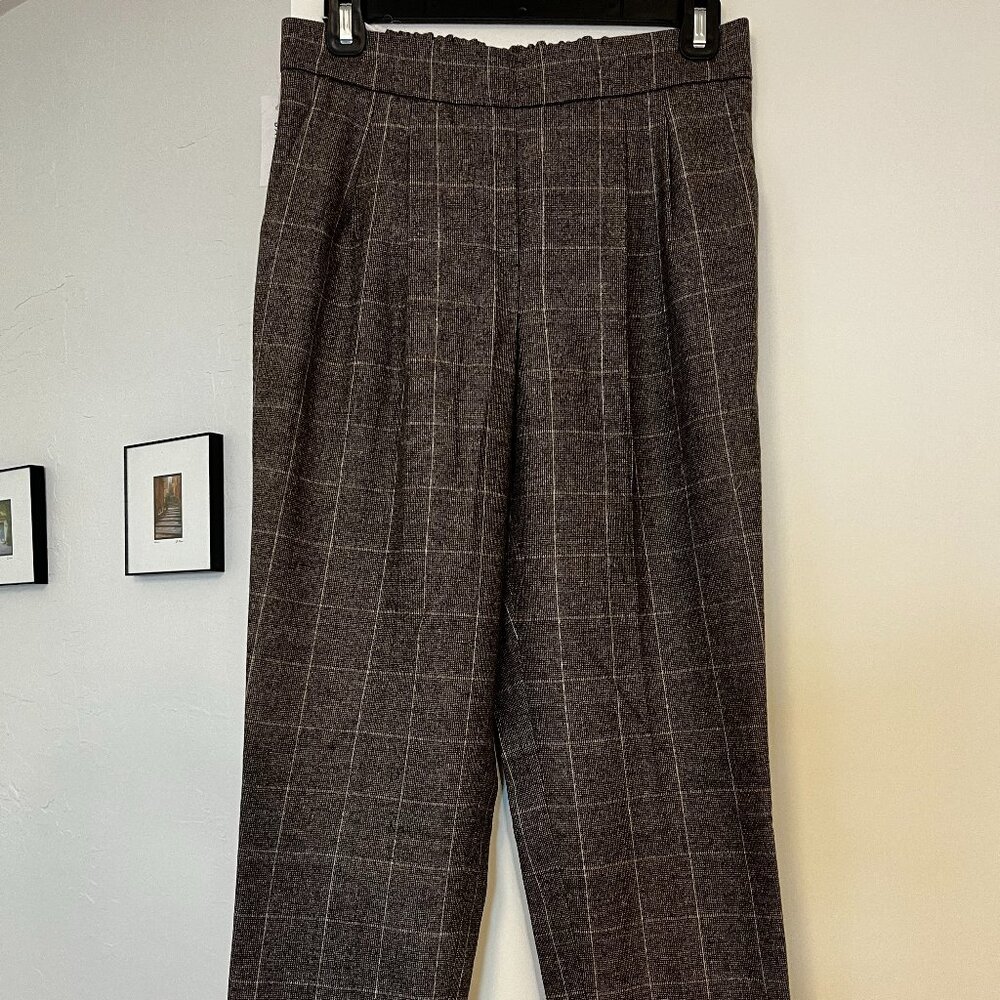 Babaton Atelier Women's Brown Wool Pleated Pants - New with Tags